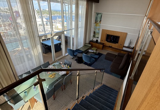 View to downstairs from upstairs landing